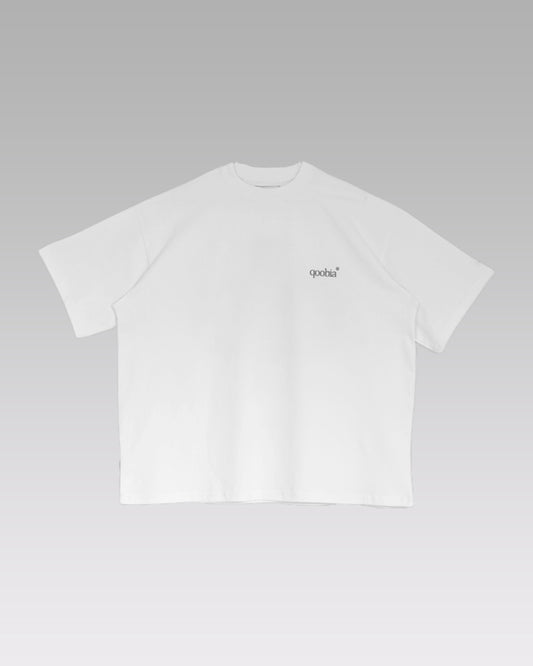 WHITE OVERSIZE CROPPED T-SHIRT