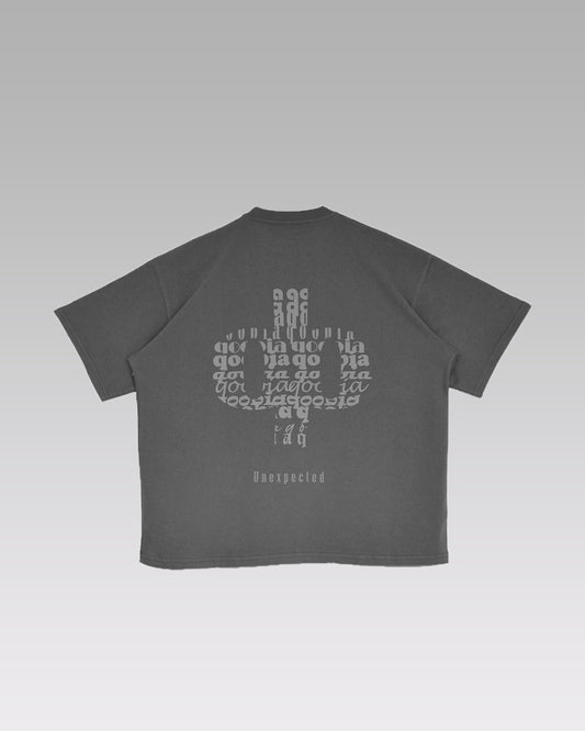 GREY OVERSIZE CROPPED T-SHIRT